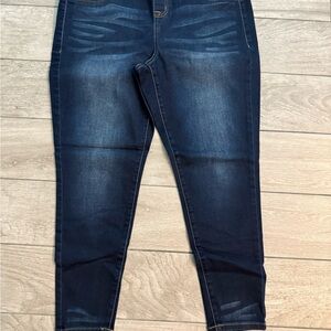 Lane Bryant Pull On High Rise Dark Blue Denim Jeggings, 16P